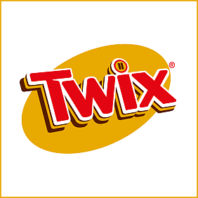 Mars Wrigley Twix焦糖饼干吧的品牌标志。